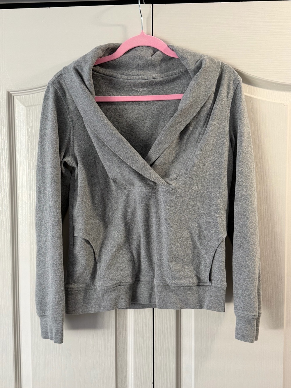 Banana Republic Gray Cowl-Neck Pullover Hoodie
